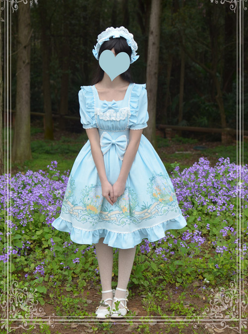 Magic Tea Party Wind's Child Series Bowknot Lolita Short Sleeve Dress