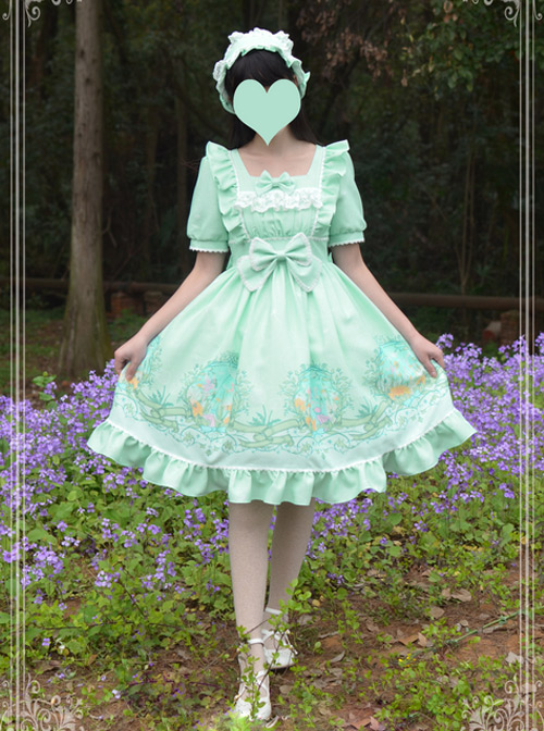Magic Tea Party Wind's Child Series Bowknot Lolita Short Sleeve Dress