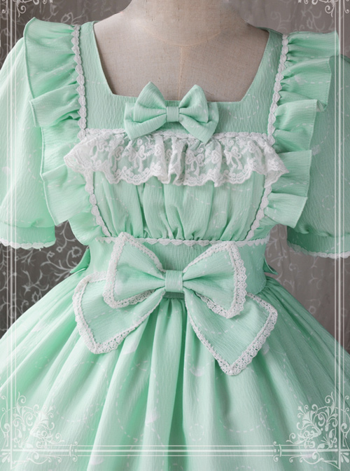 Magic Tea Party Wind's Child Series Bowknot Lolita Short Sleeve Dress