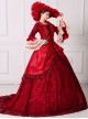 Gorgeous Bowknot Red Trailing Wedding Dress Lolita Prom Dress
