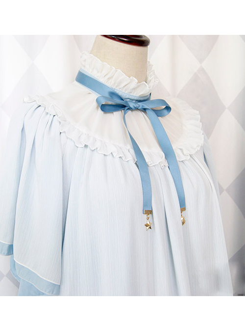 Stand Collar Seashell Sleeves Loose Sweet Lolita Dress