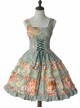 Retro Pure Cotton Green Ruffles Classic Lolita Sleeveless Dress