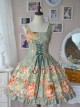 Retro Pure Cotton Green Ruffles Classic Lolita Sleeveless Dress