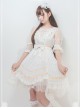 Chiffon Puff Sleeve Bowknot Ruffle Lolita Half Sleeve Dress