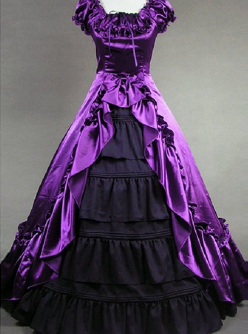 Palace Style Ruffles Retro Lolita Prom Long Dress