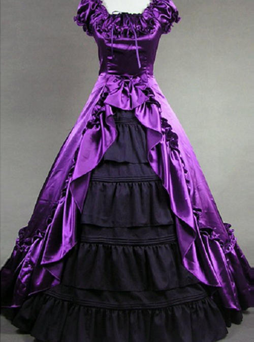 Palace Style Ruffles Retro Lolita Prom Long Dress