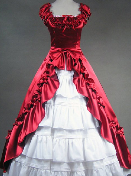 Palace Style Ruffles Retro Lolita Prom Long Dress