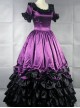 Palace Style Black Ruffles Lolita Prom Dress (Extra Large)
