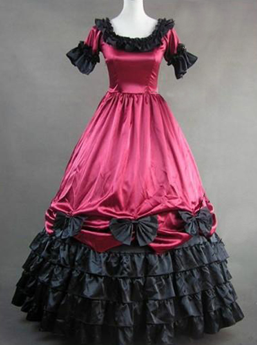 Palace Style Black Ruffles Lolita Prom Dress (Extra Large)