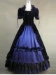 Victorian Ruffles Black And Blue Gothic Lolita Prom Dress