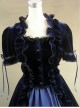 Victorian Ruffles Black And Blue Gothic Lolita Prom Dress