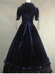 Victorian Ruffles Black And Blue Gothic Lolita Prom Dress