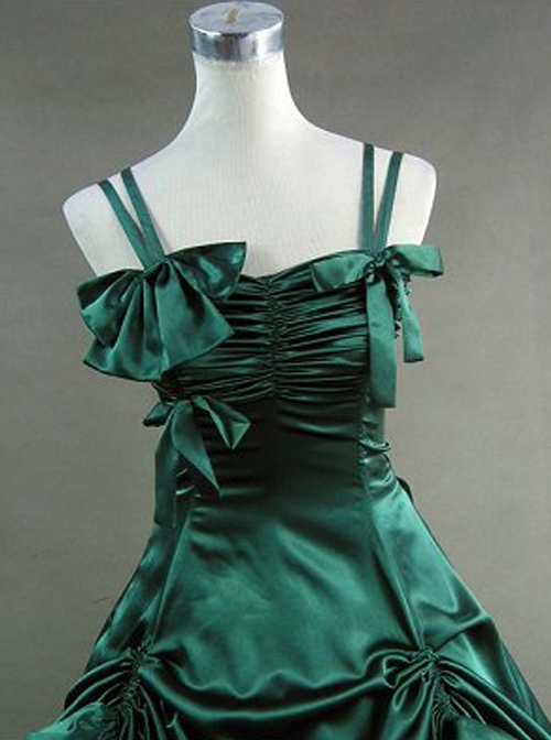 Victorian Bowknot Ruffles Gothic Lolita Prom Sling Dress