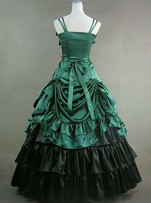 Victorian Bowknot Ruffles Gothic Lolita Prom Sling Dress