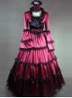 Matte Satin Lace Gothic Lolita Prom Dress