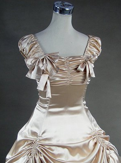 Victorian Retro Champagne Color Ruffles Classic Lolita Prom Dresses