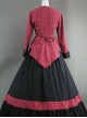 Renaissance Student Style Red Plaid Top And Skirt Two-piece Set Lolita Prom Dress