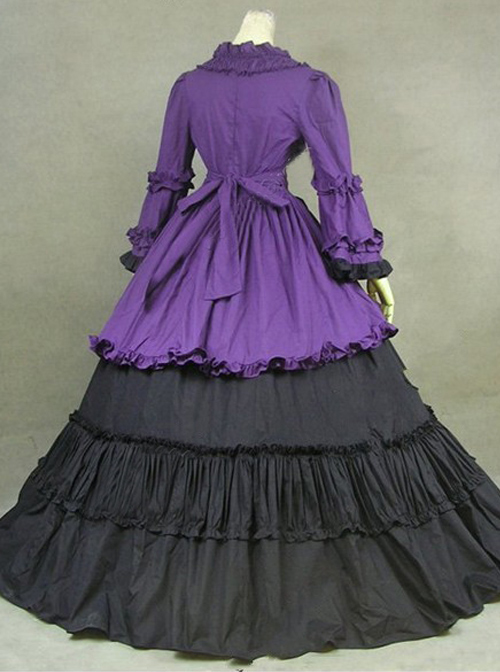 British Style Gorgeous Palace Style Purple And Black Lolita Prom Dress