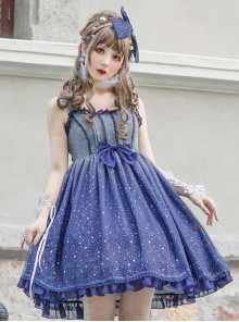 Blue Gradient Starry Sky Classic Lolita Sling Dress