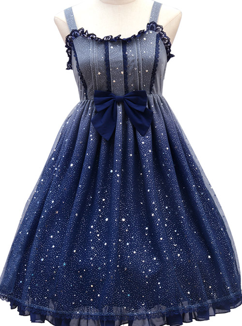 Blue Gradient Starry Sky Classic Lolita Sling Dress