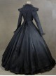 Black Palace Style Retro Long Sleeve Gothic Lolita Prom Dress