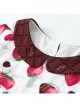 Chocolate Strawberry Lapel High Waist Classic Lolita Short Sleeve Dress