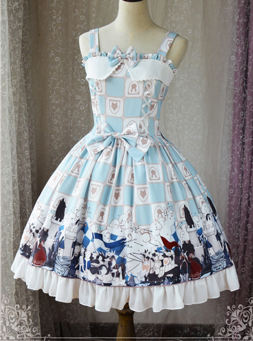 Magic Tea Party War Of Thrones Series Printing Classic Lolita Sling Dress Version 1