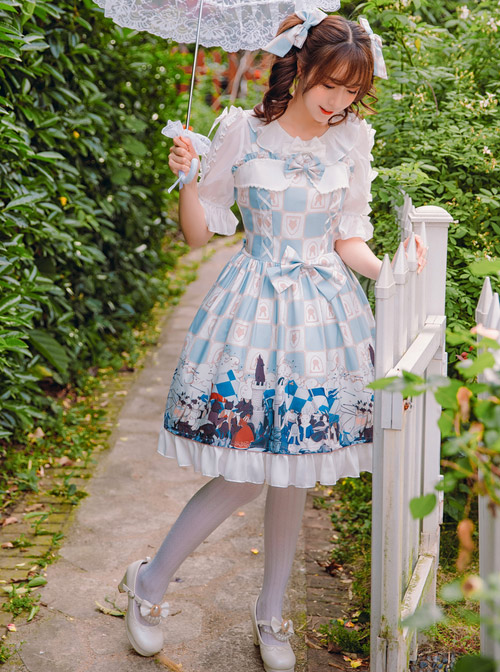 Magic Tea Party War Of Thrones Series Printing Classic Lolita Sling Dress Version 1