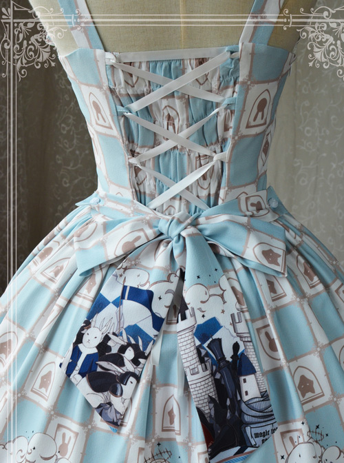 Magic Tea Party War Of Thrones Series Printing Classic Lolita Sling Dress Version 1