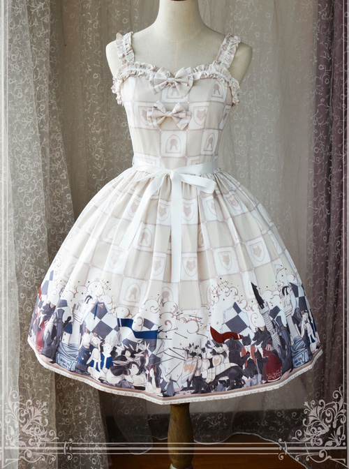 Magic Tea Party War Of Thrones Series Printing Classic Lolita Sling Dress Version 2