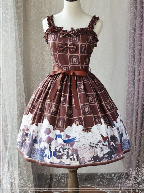 Magic Tea Party War Of Thrones Series Printing Classic Lolita Sling Dress Version 2