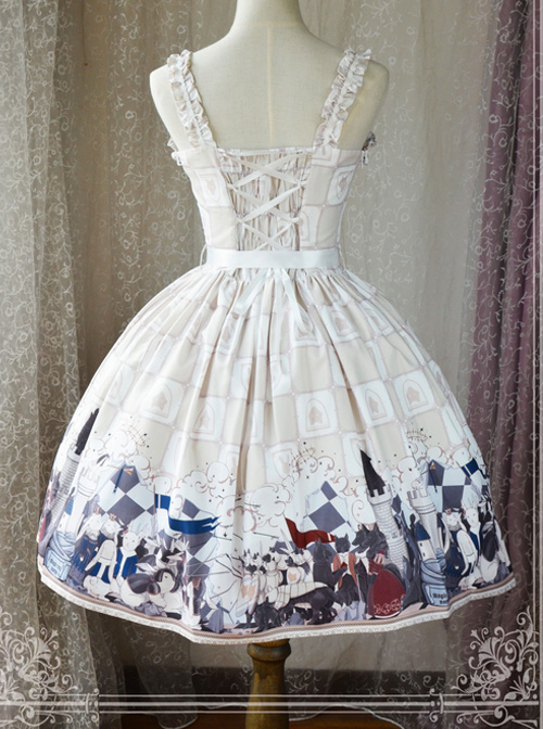 Magic Tea Party War Of Thrones Series Printing Classic Lolita Sling Dress Version 2