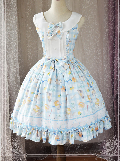 Magic Tea Party Kitty And Orange Sauce Series Classic Lolita Sleeveless Dress Version 1