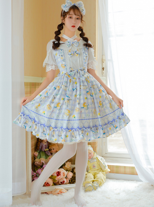 Magic Tea Party Kitty And Orange Sauce Series Classic Lolita Sleeveless Dress Version 1