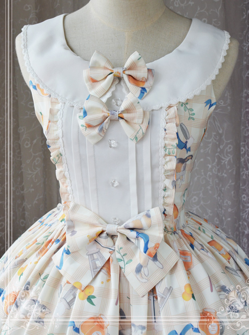 Magic Tea Party Kitty And Orange Sauce Series Classic Lolita Sleeveless Dress Version 1