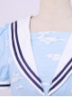 Blue Chiffon Bowknot Navy collar Sweet Lolita Short Sleeve Dress