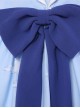 Blue Chiffon Bowknot Navy collar Sweet Lolita Short Sleeve Dress