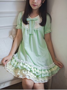 Bowknot Lace Ruffles Classic Lolita Short Sleeve Dress