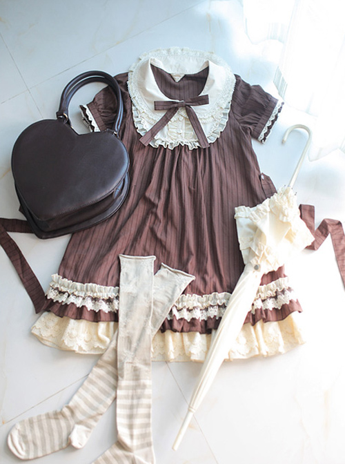 Bowknot Lace Ruffles Classic Lolita Short Sleeve Dress