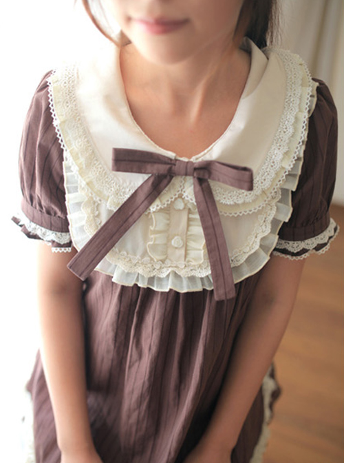 Bowknot Lace Ruffles Classic Lolita Short Sleeve Dress