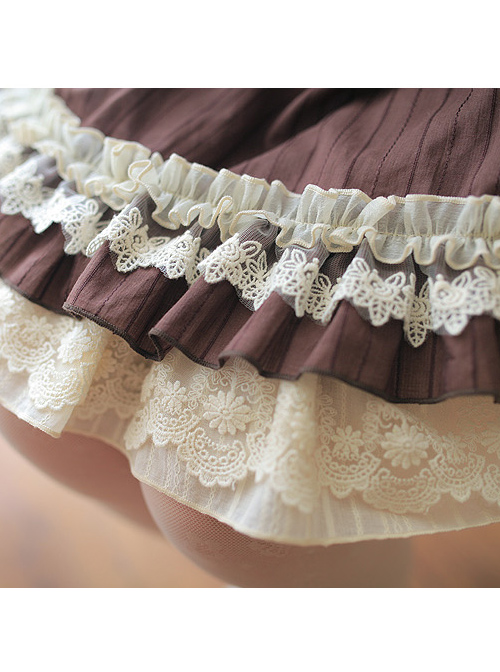 Bowknot Lace Ruffles Classic Lolita Short Sleeve Dress