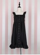 Cute Ruffle Collar Classic Lolita Lantern Short Sleeve Dress And Lolita Apron