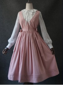 Pure-color V Collar Classic Lolita Vest Dress