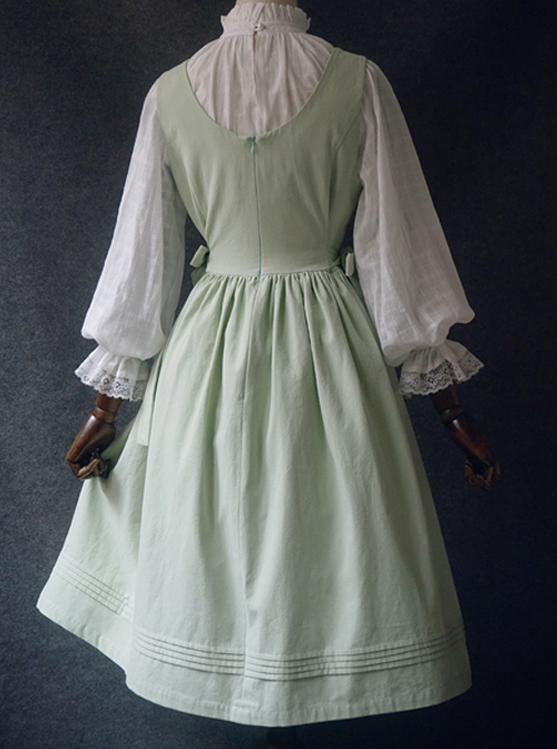 Pure-color V Collar Classic Lolita Vest Dress