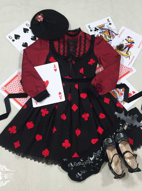 Red Queen Series Retro Fairy Tales Style Woolen Long Sleeve Classic Lolita Dress