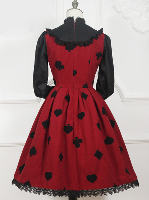 Red Queen Series Retro Fairy Tales Style Woolen Long Sleeve Classic Lolita Dress