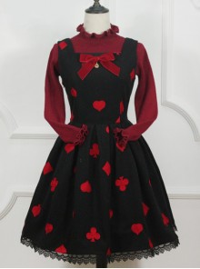 Red Queen Series Retro Fairy Tales Style Woolen Embroidered Classic Lolita Vest Dress