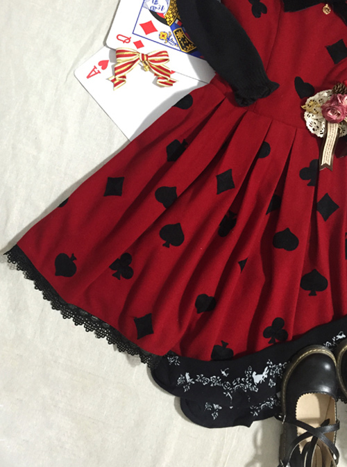 Red Queen Series Retro Fairy Tales Style Woolen Embroidered Classic Lolita Vest Dress