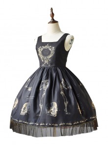 Retro Gothic Human-bone Lolita Sleeveless Dress