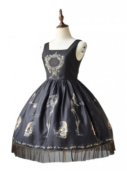 Retro Gothic Human-bone Lolita Sleeveless Dress